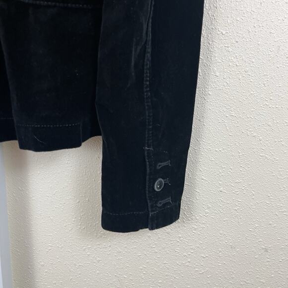 Y2K Ann Taylor Loft Structures Velvet Blazer Size 6 Black Witchy Whimsigoth - Picture 4 of 5